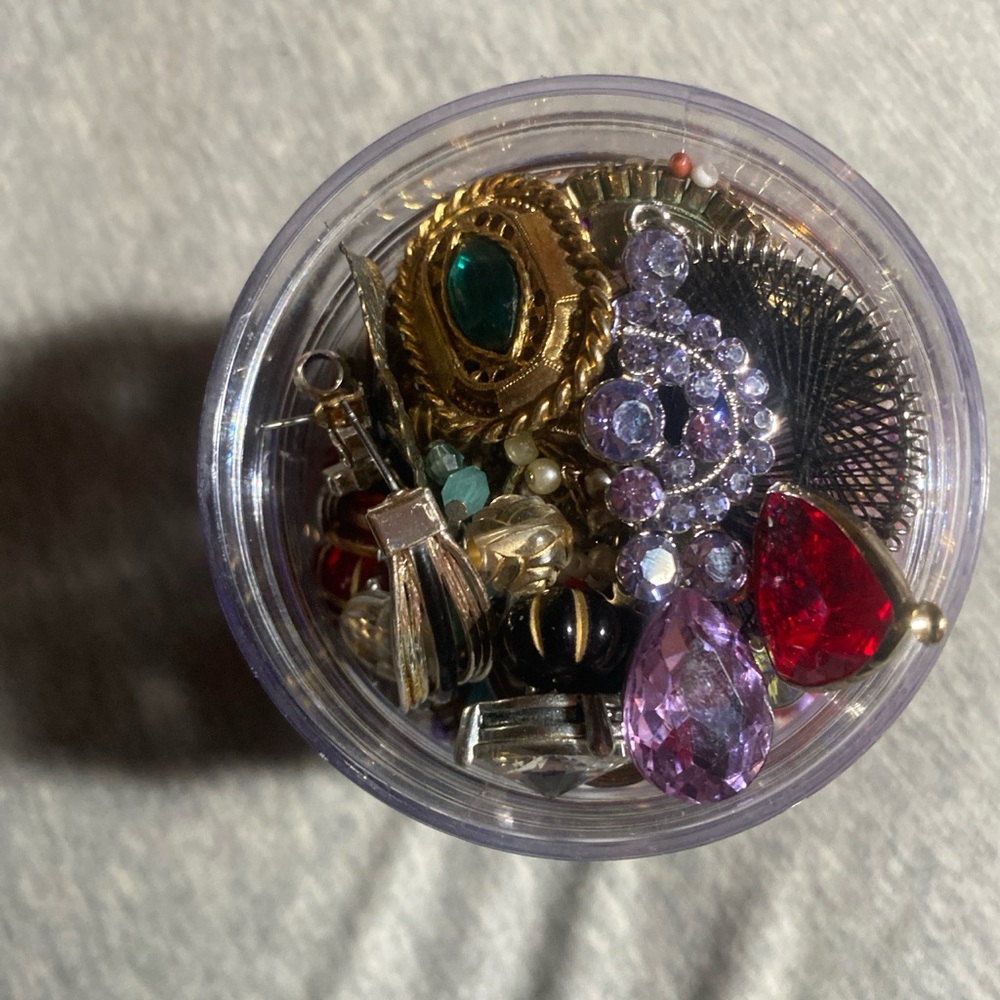 Mystery crafting jar with beads, single earrings, charms and more!!